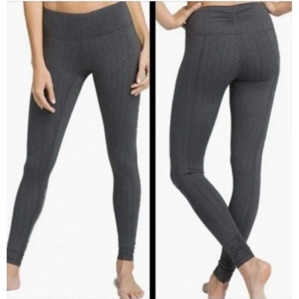 Prana Legging Womens S Grey Misty Geometric Textured‎ Print Activewear Yoga Gym